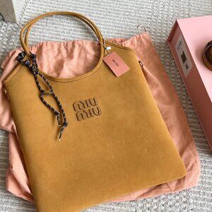 Miu Miu Tan Leather Tote Bag